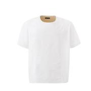 Witte Oversized T-Shirt met Zijdelingse Sluiting Emporio Armani , Whit...