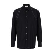 Zwarte Overhemd Met Puntkraag Lange Mouwen Alexander McQueen , Black ,...