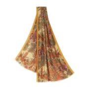 Bloemen Kasjmier Zijden Franje Sjaal Etro , Multicolor , Dames