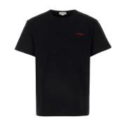 Stijlvol Zwart Katoenen T-shirt Alexander McQueen , Black , Heren