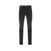 Zwarte Skinny Jeans met Unieke Details Purple Brand , Black , Heren