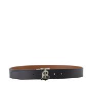 Klassieke Gesp Leren Riem Omkeerbaar Ontwerp Burberry , Black , Heren