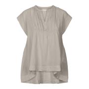 Parel Grijs Ruches Top Rabens Saloner , Gray , Dames