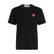 Heren Zwarte Harten T-Shirt Comme des Garçons Play , Black , Heren