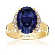 Blauwe Zirkoon Ellisse Gouden Ring Sif Jakobs Jewellery , Yellow , Dam...