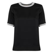 Zwarte Technische T-shirt Korte Mouw Herno , Black , Dames