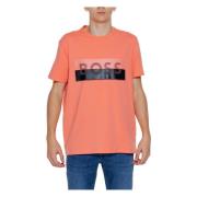Casual Heren T-shirt Lente/Zomer Collectie Boss , Orange , Heren