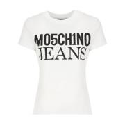 Korte Mouw T-Shirt Stijlvol Comfort Moschino , White , Dames