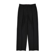 Zijde Wol Wijde Broek Vrouwen Valentino , Black , Dames