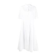 Katoenen overhemdjurk met lange mouwen Jil Sander , White , Dames