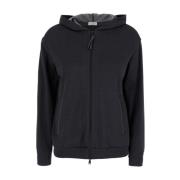 Grijze Hoodie van Zijde Katoen Brunello Cucinelli , Gray , Dames