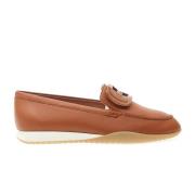 Beige Leren Loafers voor Vrouwen Hogan , Brown , Dames