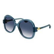 Blauw Shaded Zonnebril Gucci , Blue , Dames