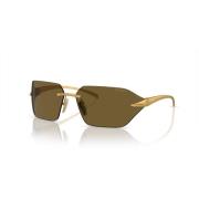 Stylish Sunglasses in Satin Yellow Gold Prada , Yellow , Heren