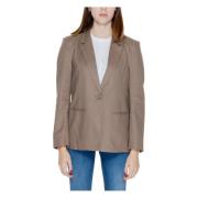 Linnen Blazer Verhoog Lente/Zomer Garderobe Only , Brown , Dames