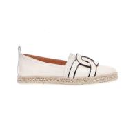 Witte Leren Mocassins met Ketting Gesp Tod's , White , Dames