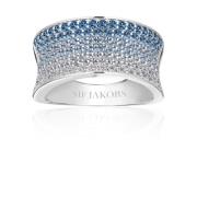 Concave Felline Ring Blauw Wit Zirkonia Sif Jakobs Jewellery , Gray , ...