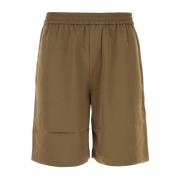 Satin Bermuda Shorts in Khaki Nanushka , Brown , Heren