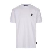 Wit T-shirt met Hexagon Appliqué Philipp Plein , White , Heren