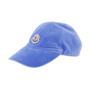 Fluwelen Pet met Logo Patch Moncler , Blue , Dames