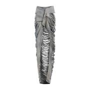 Blauwe Gescheurde Katoenen Rok Rick Owens , Gray , Dames