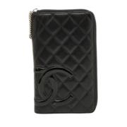 Pre-owned Leather wallets Chanel Vintage , Black , Dames