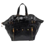 Pre-owned Leather totes Yves Saint Laurent Vintage , Black , Dames