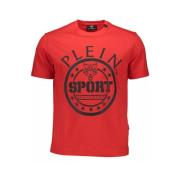 Rode Katoenen T-Shirt met Print Plein Sport , Red , Heren
