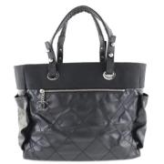 Pre-owned Leather totes Chanel Vintage , Black , Dames