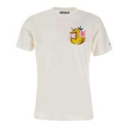 Witte Katoenen T-shirt met Eendenlogo MC2 Saint Barth , White , Heren