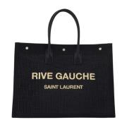 Rive Gauche Tote Bag Saint Laurent , Black , Heren
