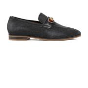 Zwarte Loafers Moccasin Stijl Schoenen Gucci , Black , Heren