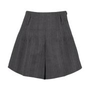 Uitlopende Wollen Rok Ritssluiting Prada , Gray , Dames