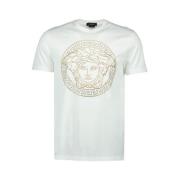 Medusa Rhinestone T-shirt Versace , White , Heren