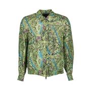 Omkeerbare zijden jas met kaartprint Fendi , Green , Heren