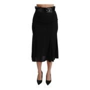 Zwarte Pailletten Hoge Taille Rok Dolce & Gabbana , Black , Dames