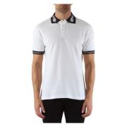 Slim Fit Katoenen Polo met Contrastdetails Versace Jeans Couture , Whi...