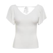 Achter Pullover T-Shirt Lente/Zomer Collectie Only , White , Dames