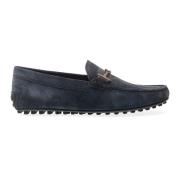 Blauwe Suède Loafer Schoenen Stadsstijl Tod's , Blue , Heren