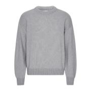Heather Grey Merino Wool Crew Sweater Colorful Standard , Gray , Heren