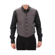 Grijze Vest met Verstelbare Rugband Dolce & Gabbana , Gray , Heren