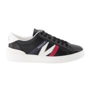 Leren vetersneakers Moncler , Black , Heren