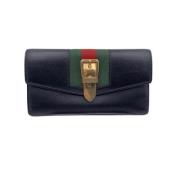 Pre-owned Leather wallets Gucci Vintage , Black , Dames