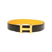 Pre-owned Leather belts Hermès Vintage , Black , Dames