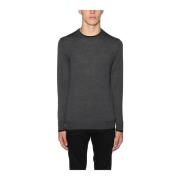 Wollen Crew Neck Trui Paolo Pecora , Gray , Heren