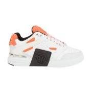 Leren Lo-Top Sneakers in Wit Philipp Plein , White , Heren