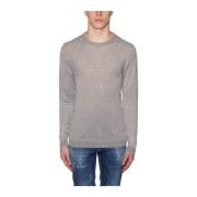 Linnen Crew Neck T-shirt Daniele Alessandrini , Gray , Heren