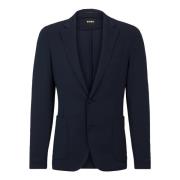 Blauwe Seersucker Jas Slim Fit Hugo Boss , Blue , Heren