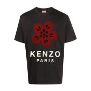 Katoen Logo Patch T-shirt Kenzo , Black , Heren