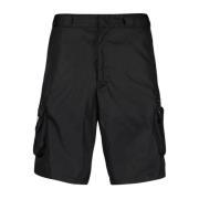 Gerecyclede Nylon Cargo Broek Prada , Black , Heren